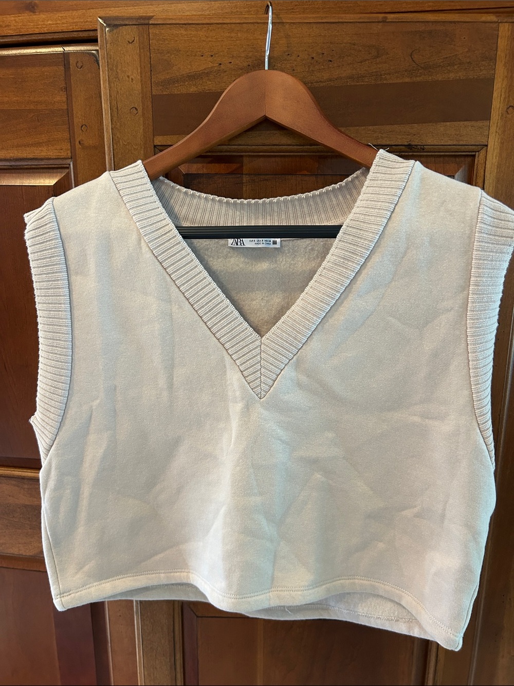 Zara Beige V-Neck Tank Top